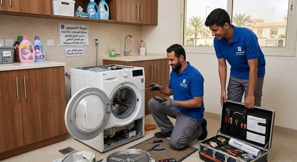 شركة صيانة غسالات بالاحساء اكسبرس تصليح فوري بالمنزل مع الضمان عمالة محترفة